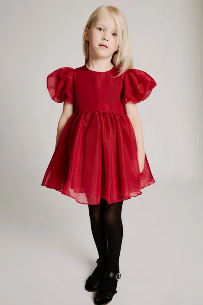 Bardot Junior Kids' Juliet Organza Mini Dress In Red