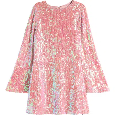 BARDOT JUNIOR BARDOT JUNIOR KIDS MARGOT SEQUIN LONG SLEEVE DRESS