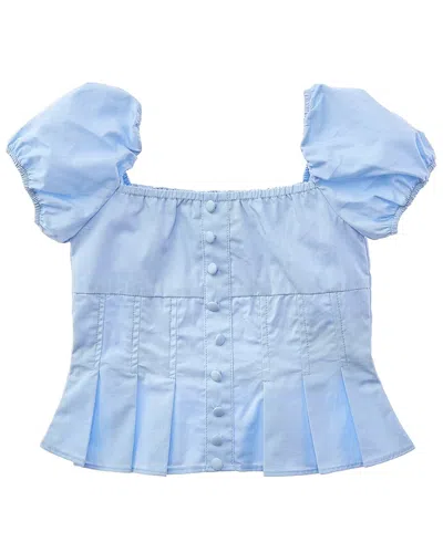 Bardot Junior Larna Poplin Top In Blue