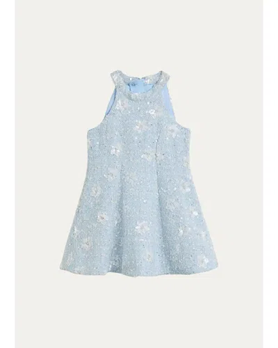 Bardot Junior Kids' Little Girl's & Girl's Yve Sequined Bouclé Halter Dress In Blue
