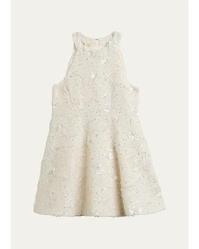 Bardot Junior Kids' Little Girl's & Girl's Yve Sequined Bouclé Halter Dress In Neutral