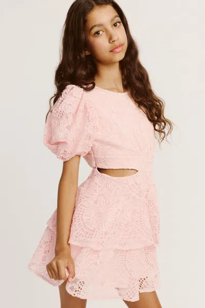 Bardot Junior Kids' Lucia Lace Mini Dress In Pink