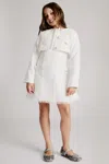 Bardot Junior Sutton Boucle Crop Jacket In White