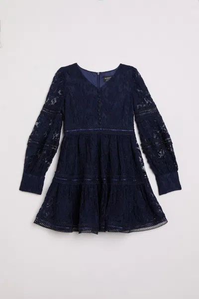 Bardot Junior Kids' Veronica Lace Dress In Navy