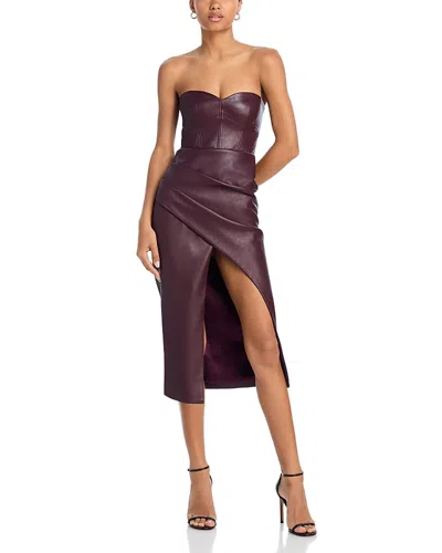 Bardot Kai Faux Leather Midi Dress In Purple