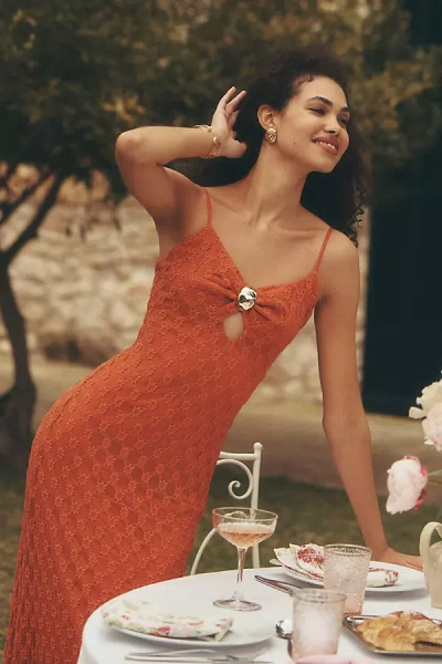 Bardot Karla Clasp Maxi Dress In Orange