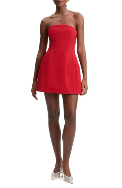 Bardot Karoline Balloon Minidress In Deep Red