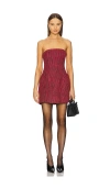 Bardot Karoline Boucle Balloon Dress In 红色格子