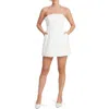 Bardot Karoline Floral Appliqué Strapless Minidress In Orchid White