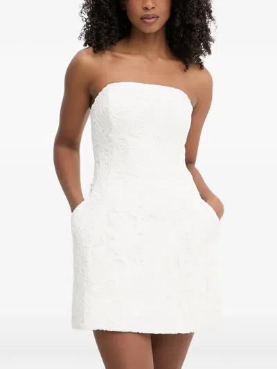 Bardot Karoline Lace-overlay Strapless Mini Dress In White