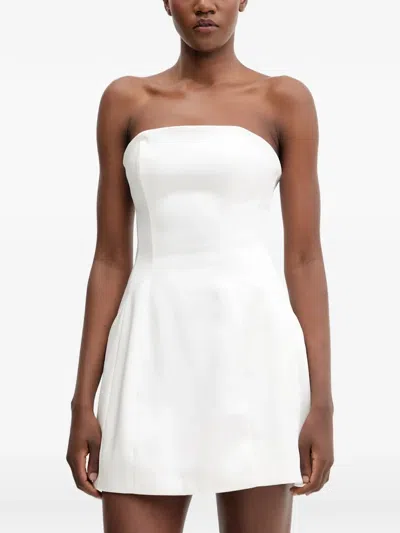 Bardot Schulterfreies Karoline Minikleid Mit Seitentasche In White
