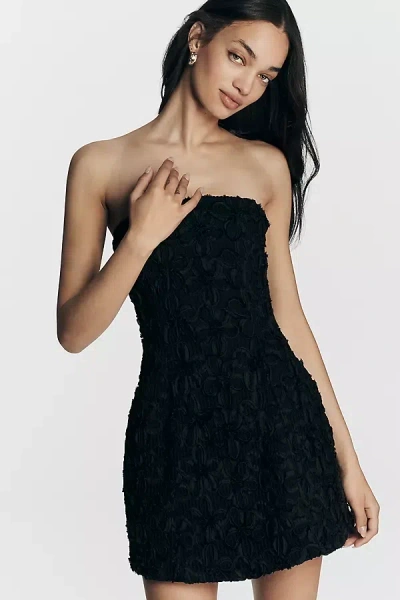 Bardot Karoline Strapless Textured Mini Dress In Black