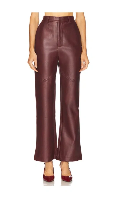 Bardot Karson Faux Leather Pant In Burgundy