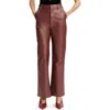 Bardot Karsoon Faux Leather Straight Leg Pants In Burgundy