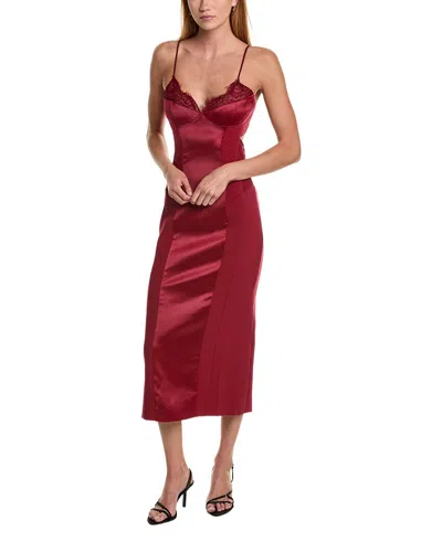 Bardot Katana Fitted Midi Dress In Red