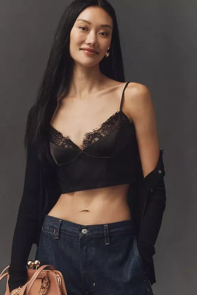 Bardot Katana Lace Corset Top In Black