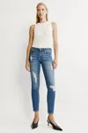 Bardot Kate Low Rise Ripped Skinny Jeans In Dark Denim