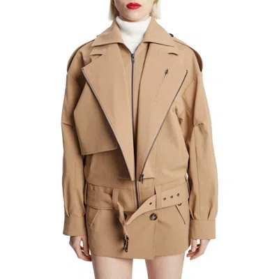 Bardot Kavi Oversize Twill Jacket In Brown