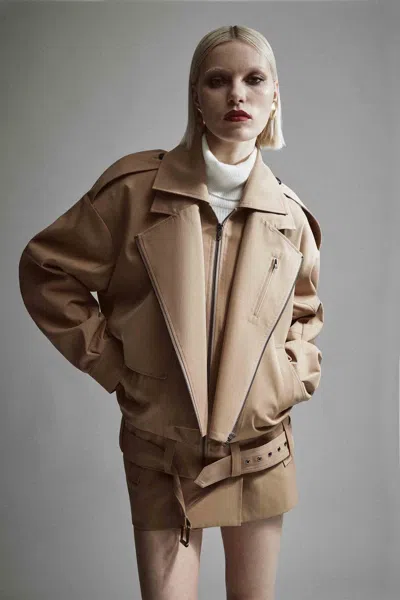 Bardot Kavi Oversized Jacket In Camel