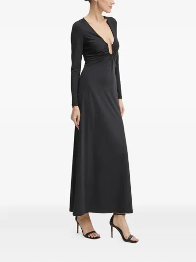 Bardot Keyhole-neckline Maxi Dress In Black