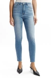 Bardot Khloe High Waist Crop Skinny Jeans In Dark Denim