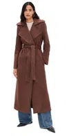 Bardot Kira Vegan Suede Trench Coat Chocolate In Brown