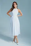 Bardot Kylen Cotton Halter Midi Dress In Orchid Wht