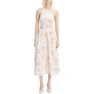 Bardot Kylen Ramie Halter Midi Dress In Pink Floral
