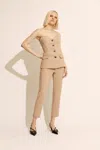 Bardot Kylian Button Front Top In Tan