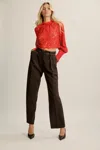 Bardot Lace Georgia Top In Red