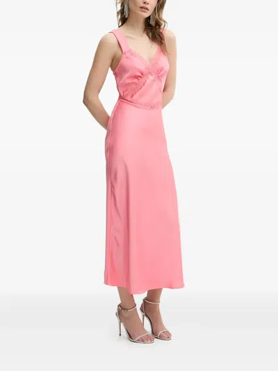 Bardot Lace-insert Slip Dress In Pink