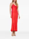 Bardot Lace-insert Slip Mid-dress In Red
