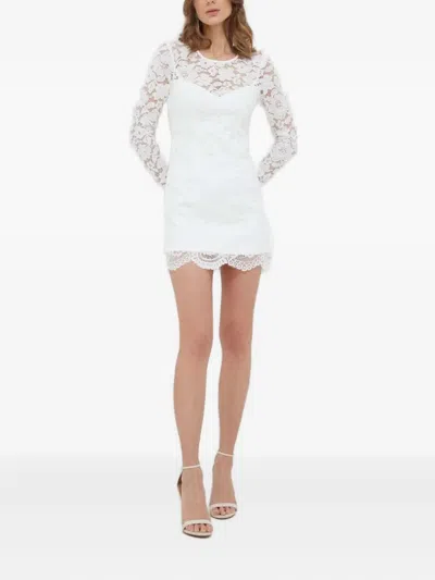 Bardot Lace Long-sleeve Mini Dress In White