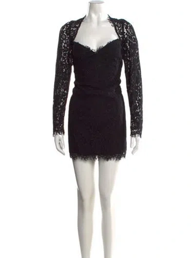 Pre-owned Bardot Lace Mini Dress In Black
