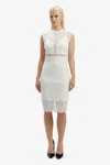 Bardot Lace Panel Dress In Orchid Wht