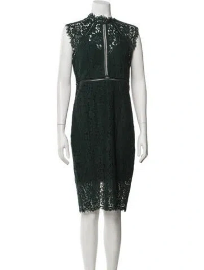 Pre-owned Bardot Lace Pattern Knee-length Dress In Green