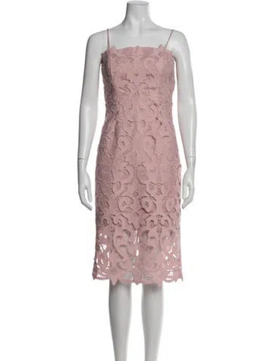 Pre-owned Bardot Lace Pattern Knee-length Dress In Pink