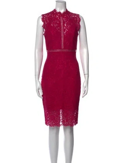 Pre-owned Bardot Lace Pattern Knee-length Dress In Pink