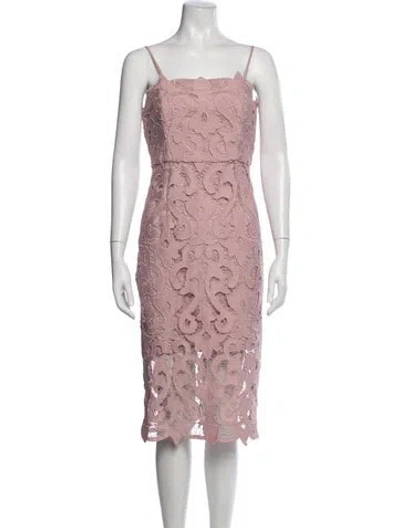 Pre-owned Bardot Lace Pattern Knee-length Dress In Pink