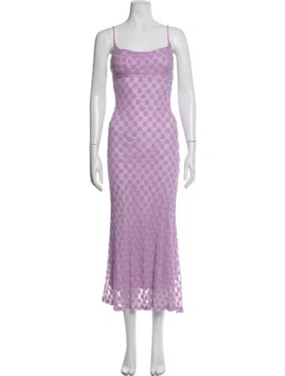 Pre-owned Bardot Lace Pattern Midi Length Dress In Purple