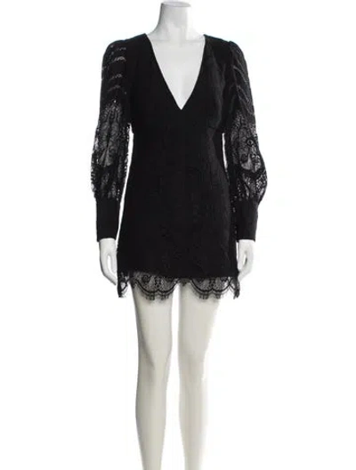 Pre-owned Bardot Lace Pattern Mini Dress In Blue