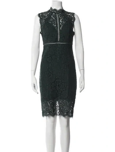 Pre-owned Bardot Lace Pattern Mini Dress In Green