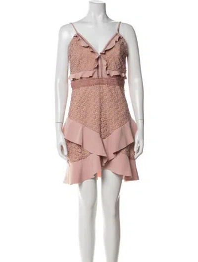 Pre-owned Bardot Lace Pattern Mini Dress In Pink