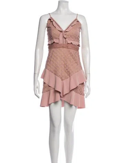 Pre-owned Bardot Lace Pattern Mini Dress In Pink