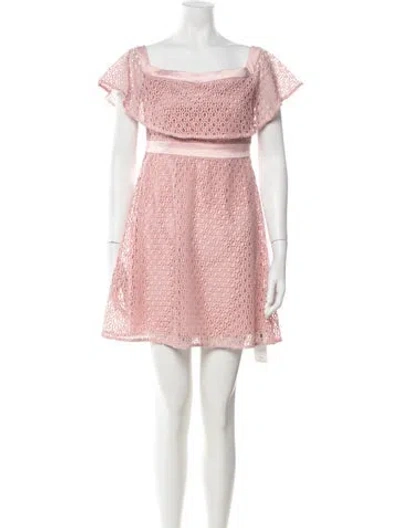 Pre-owned Bardot Lace Pattern Mini Dress In Pink