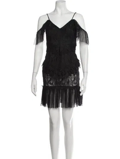 Pre-owned Bardot Lace Pattern Mini Dress W/ Tags In Black