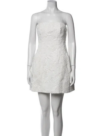 Pre-owned Bardot Lace Pattern Mini Dress In White