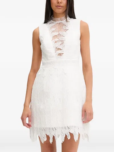 Bardot Lace-embroidered Sleeveless Mini Dress In White