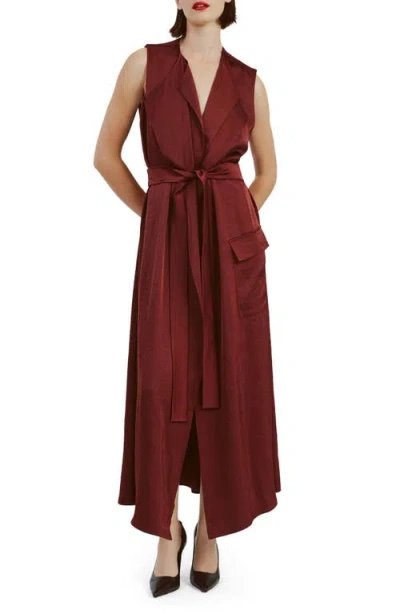 Bardot Lanza Tie Belt Dress In Burgundy