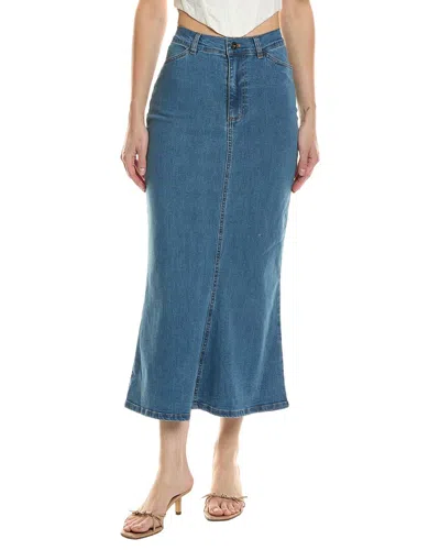 Bardot Larence Denim Maxi Skirt In Blue